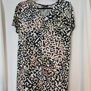 Christian Siriano Short Sleeve Multicolor Animal Print Dress Size Med